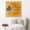 Blessed Is The Nation Whose God Is The Lord Psalm 33:12 Christian Wall Art Canvas