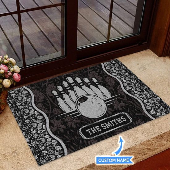 Bowling Personalized Custom Name Doormat Welcome Mat 1