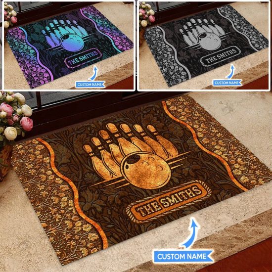 Bowling Personalized Custom Name Doormat Welcome Mat