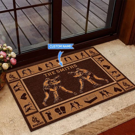 Boxing Personalized Custom Name Doormat Welcome Mat