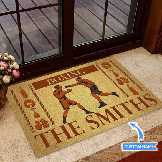 Boxing Personalized Custom Name Doormat Welcome Mat