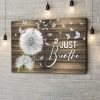 (Brown) Just Breathe Canvas Wall Art