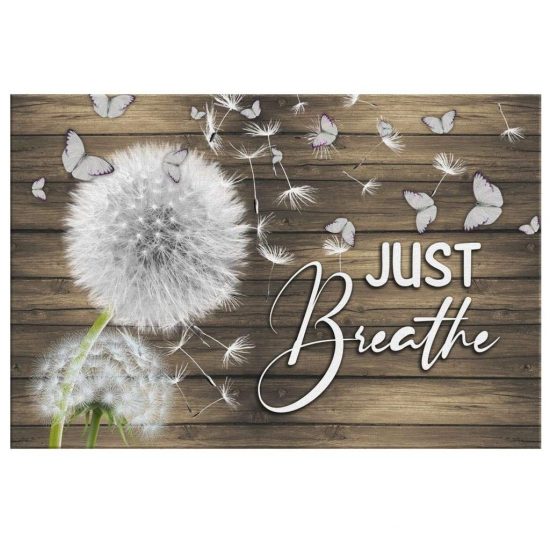 Brown Just Breathe Canvas Wall Art 2