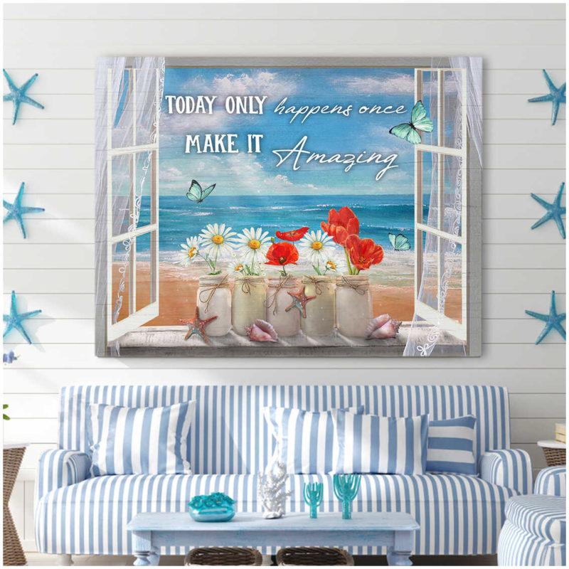 Butterflies And Beach Canvas