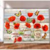 Butterflies And Red Corn Poppy Flowers Cherish Yesterday Dream Tomorrow Live Today Canvas