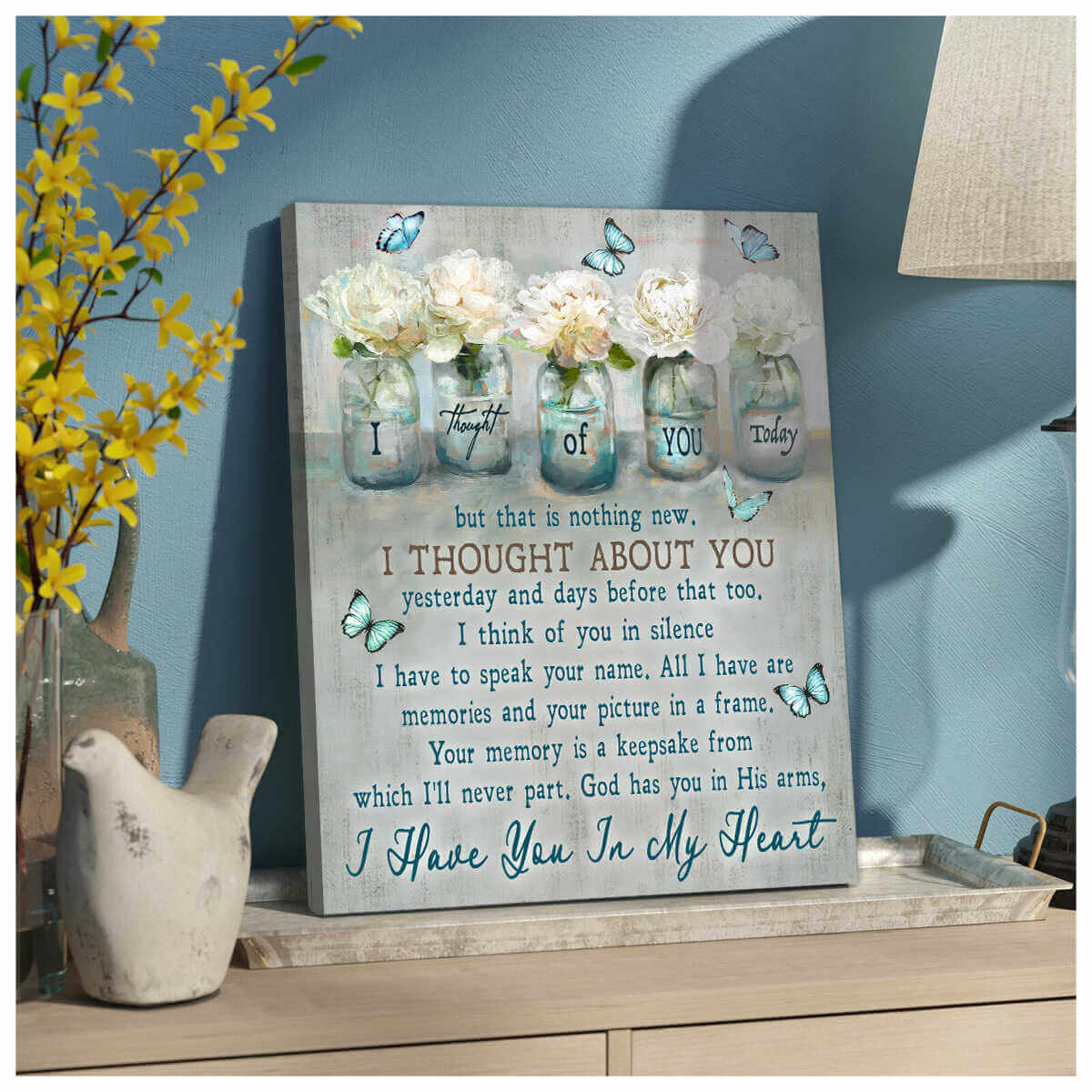 Butterfly-Canvas-I-Thought-Of-You-Memorial-Wall-Art-Decor-2 Butterfly Canvas I Thought Of You Memorial Wall Art Decor 2