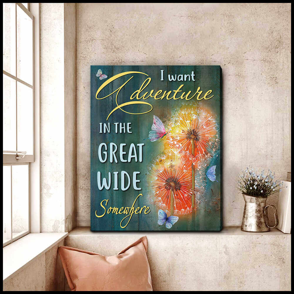 Butterfly-Canvas-I-Want-Adventure-Wall-Art-3 Butterfly Canvas I Want Adventure Wall Art 3