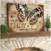 Butterfly Canvas It Is Well With My Soul Wall Art Decor