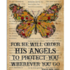 Butterfly Canvas Wall Art For He Will Order His Angels To Protect You Wherever You Go Canvas Prints Wall Art Decor