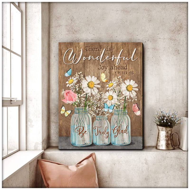 Butterfly-Canvas-Wall-Art-Motivational-Quotes-Canvas-Butterfly-Be-Truly-Glad Butterfly Canvas Wall Art - Motivational Quotes Canvas - Butterfly Be Truly Glad