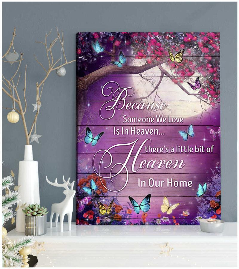 Butterfly-Canvas-Wall-Art-Motivational-Quotes-Canvas-Butterfly-Because-Someone-We-Love-Is-In-Heaven-Canvas-Wall-Art-Decor Butterfly Canvas Wall Art - Motivational Quotes Canvas - Butterfly Because Someone We Love Is In Heaven Canvas Wall Art Decor