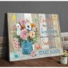 Butterfly Canvas Wall Art - Motivational Quotes Canvas - Butterfly Canvas Everyday Is A New Beginning Wall Art Decor