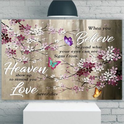 Butterfly Canvas Wall Art - Motivational Quotes Canvas - Butterfly Canvas When You Believe Wall Art Decor
