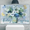 Butterfly Canvas Wall Art - Motivational Quotes Canvas - Butterfly Today I Choose Happiness Canvas