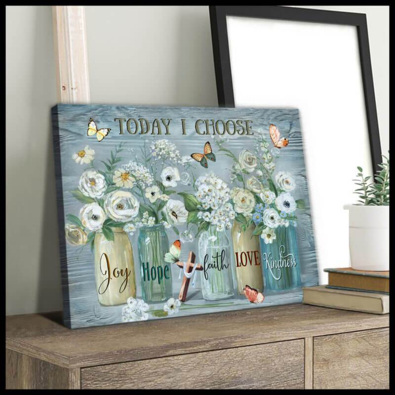 Butterfly Canvas Wall Art - Motivational Quotes Canvas - Butterfly Today I Choose Joy 2 Canvas