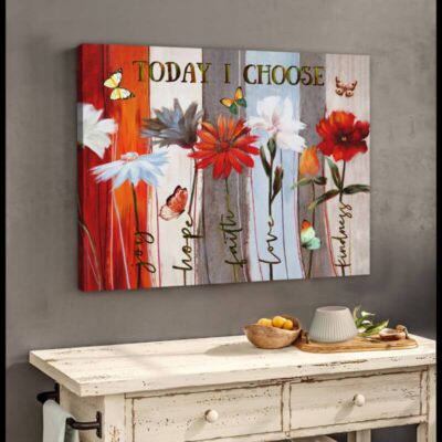 Butterfly Canvas Wall Art - Motivational Quotes Canvas - Butterfly Today I Choose Joy