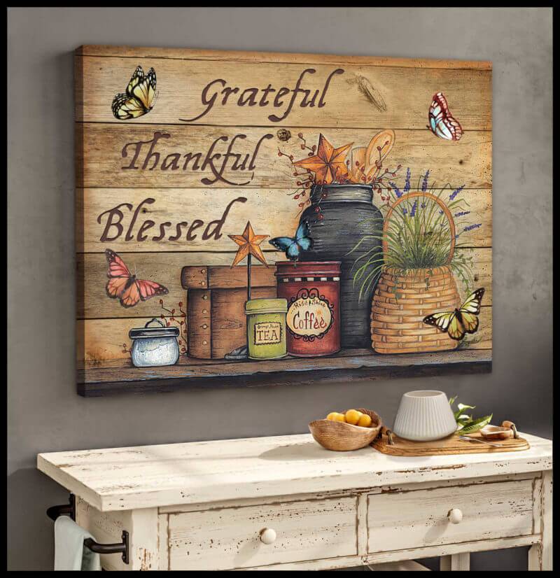 Butterfly-Canvas-Wall-Art-Motivational-Quotes-Canvas-Farmhouse-Butterflies-Canvas-Grateful-Thankful-Blessed-Wall-Art-Decor Butterfly Canvas Wall Art - Motivational Quotes Canvas - Farmhouse Butterflies Canvas Grateful Thankful Blessed Wall Art Decor