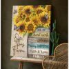 Butterfly Canvas Wall Art - Motivational Quotes Canvas - Sunflowers And Butterflies On This Farm Canvas Wall Art Decor