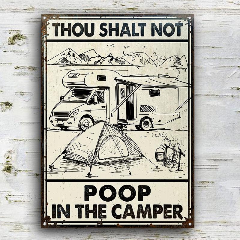 Camping-Thou-Shalt-Not-Poop-Customized-Classic-Metal-Signs-2 Camping Thou Shalt Not Poop Customized Classic Metal Signs 2