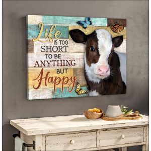 Canvas Cow Happy Life 1
