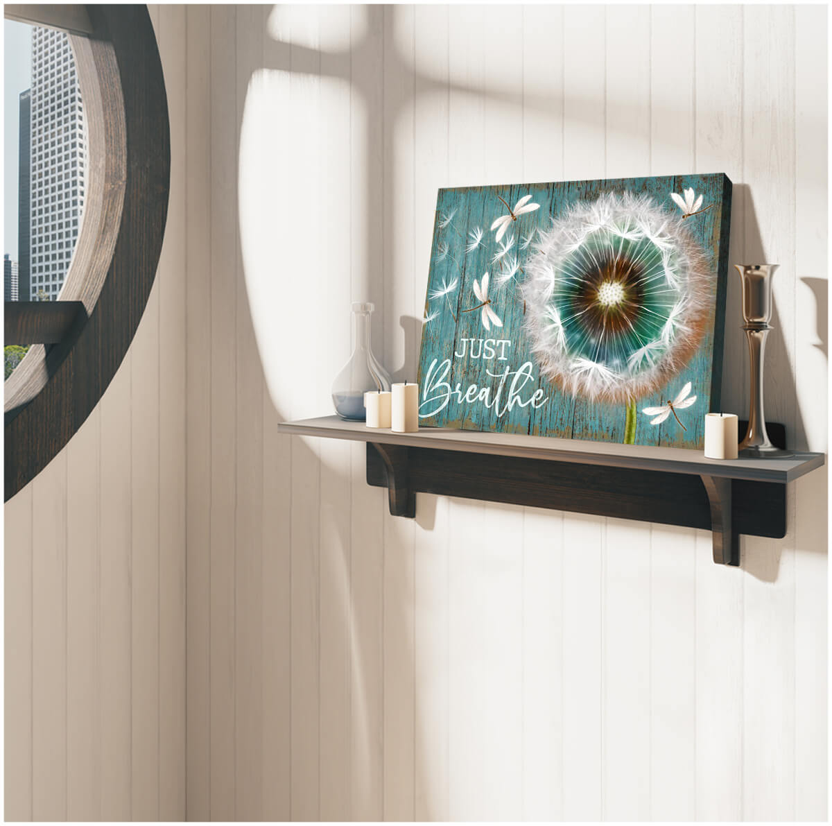 Canvas-Dandelion-Amp-Dragonfly-Just-Breathe-1 Canvas Dandelion Amp Dragonfly Just Breathe 1