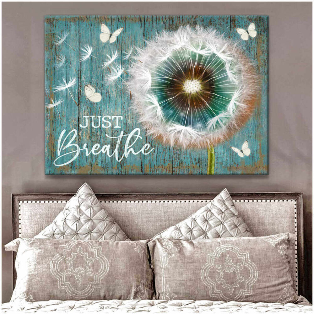 Canvas-Dandelion-And-Butterfly-Just-Breathe-1 Canvas Dandelion And Butterfly Just Breathe 1