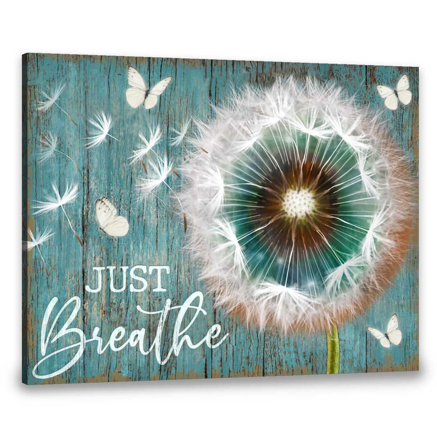 Canvas Dandelion And Butterfly Just Breathe Teehall