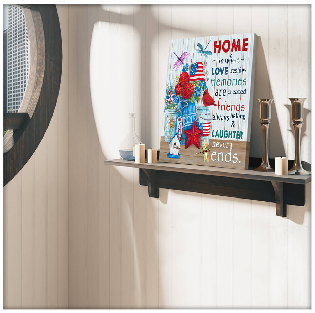 Canvas Dragonfly Home Is Where Love Resides