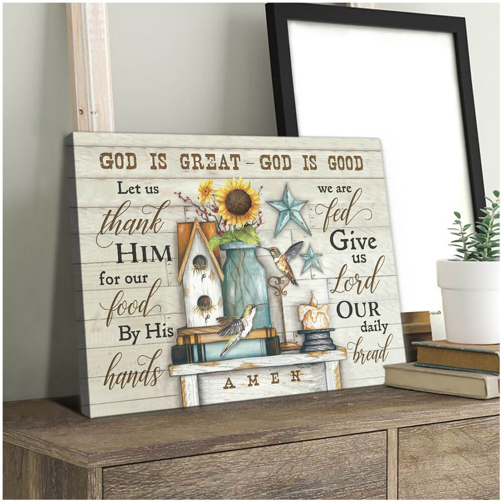 Canvas-Hummingbird-God-Is-Great-God-Is-Good-2 Canvas Hummingbird God Is Great God Is Good 2