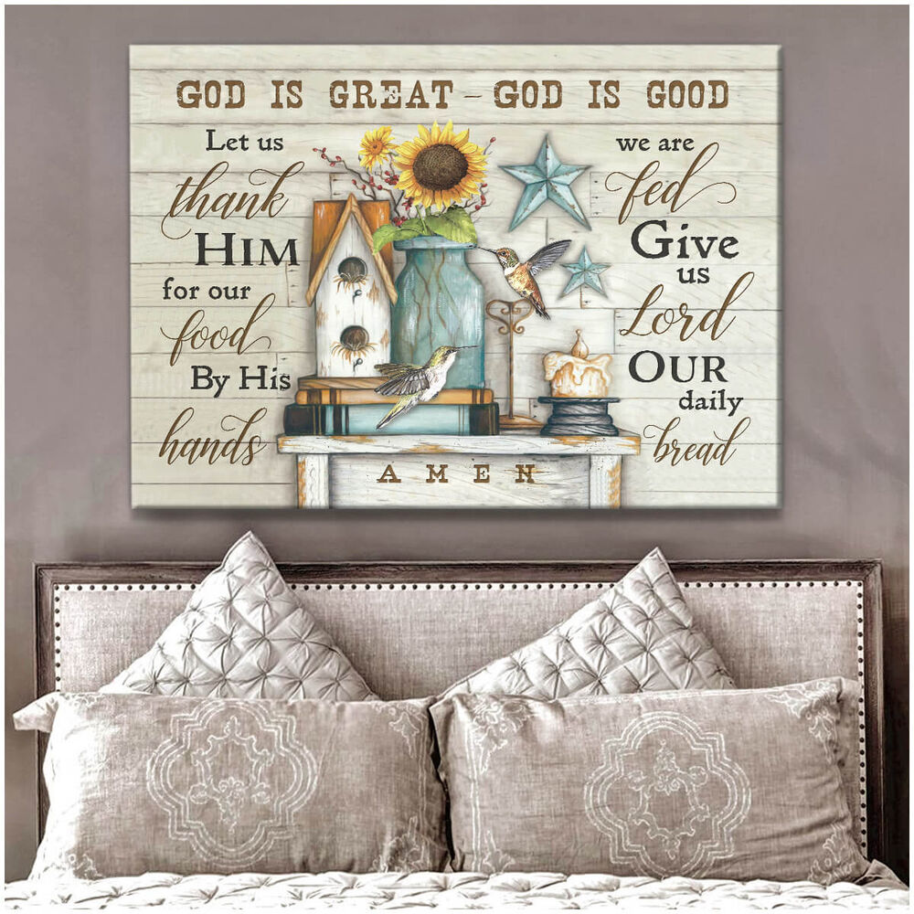 Canvas-Hummingbird-God-Is-Great-God-Is-Good-3 Canvas Hummingbird God Is Great God Is Good 3