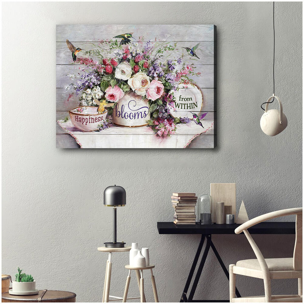 Canvas-Hummingbird-Happiness-Blooms-From-Within-1 Canvas Hummingbird Happiness Blooms From Within 1