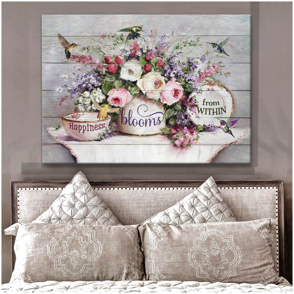 Canvas-Hummingbird-Happiness-Blooms-From-Within-3 Canvas Hummingbird Happiness Blooms From Within 3