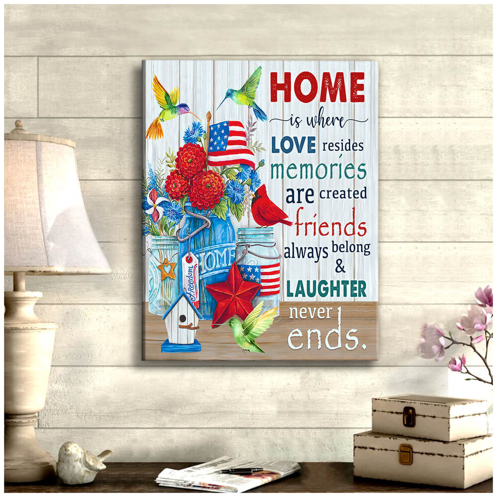 Canvas Hummingbird Home Is Where Love Resides