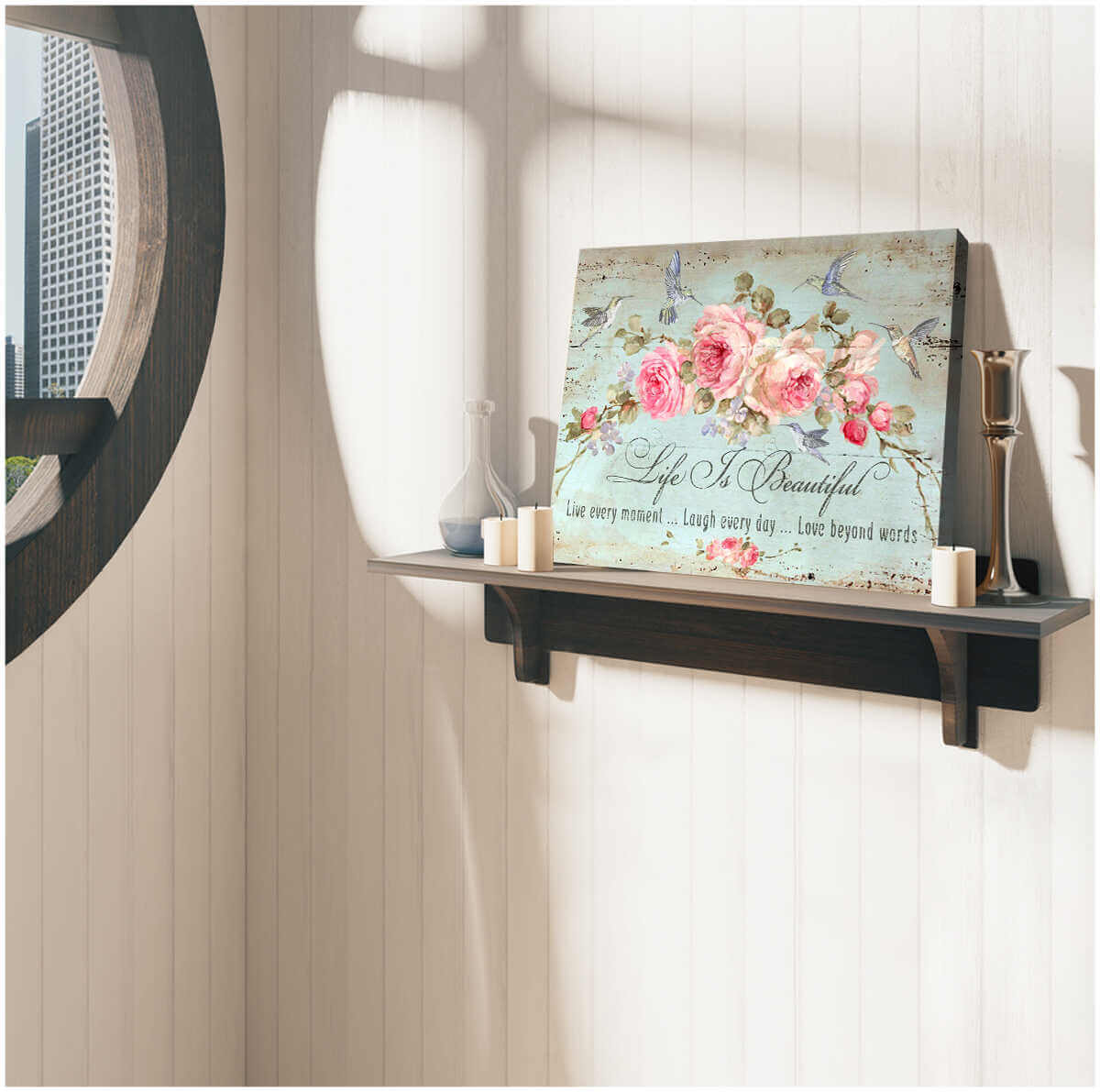Canvas Hummingbird Life Is Beautiful