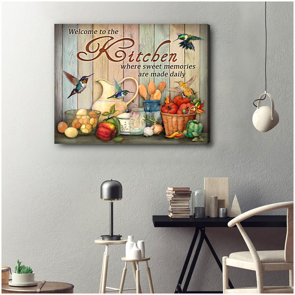 Canvas Hummingbird Welcome To The Kitchen