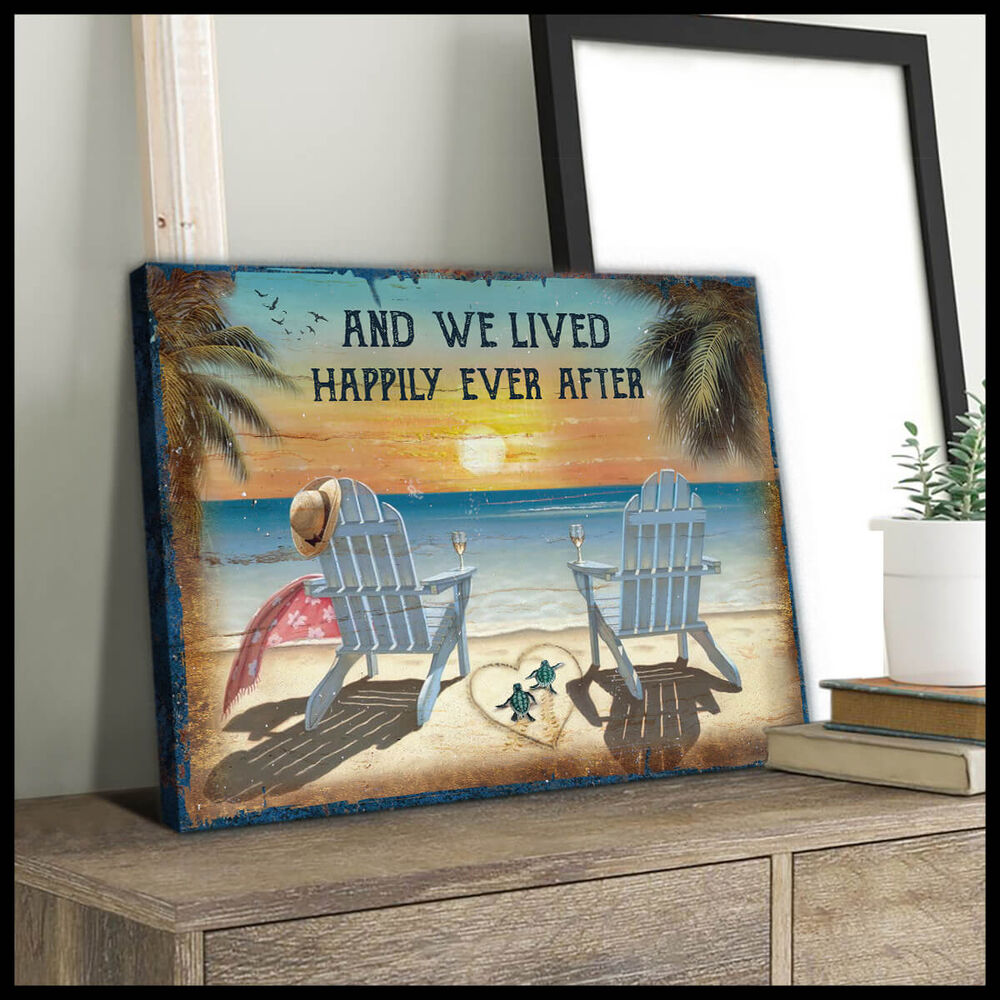 Canvas Turtle We Lived Happily