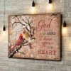 Cardinal God Has You In His Arms Canvas Prints Wall Art Decor