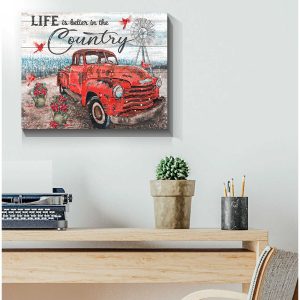 Cardinal Life Is Better In The Country Canvas Prints Wall Art Decor 1