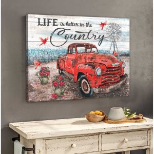 Cardinal Life Is Better In The Country Canvas Prints Wall Art Decor