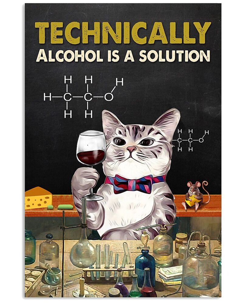 Cat-And-Wine-Canvas-Technically-Alcohol-Is-A-Solution-Canvas-Prints-Wall-Art-Decor Cat And Wine Canvas Technically Alcohol Is A Solution Canvas Prints Wall Art Decor