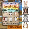 Cat Beach Life Life Is Better With Cats At The Beach Custom Classic Metal Signs