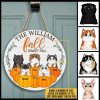 Cat Fall Sweet Fall Autumn Custom Wood Circle Sign