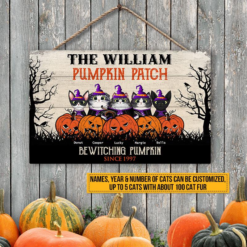 Cat-Halloween-Bewitching-Pumpkin-Custom-Wood-Rectangle-Sign-Witch-Halloween-Yard-Decorations-Cat-Lover-Halloween-Decorating-Idea-1 Witch Halloween Yard Decorations
