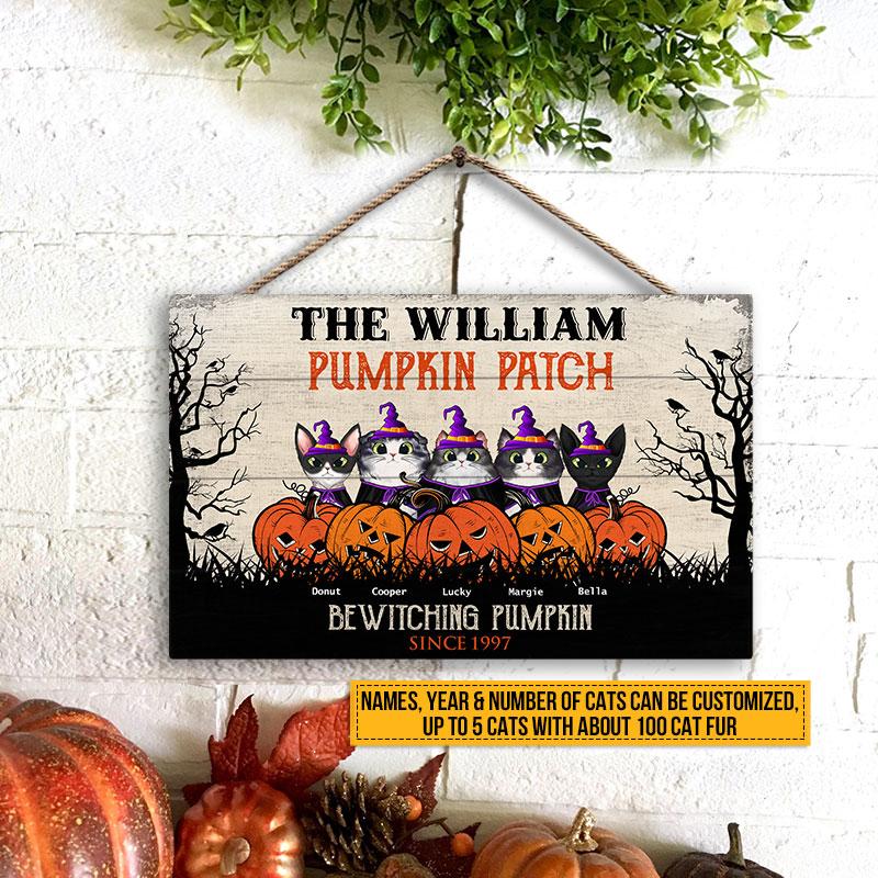 Cat-Halloween-Bewitching-Pumpkin-Custom-Wood-Rectangle-Sign-Witch-Halloween-Yard-Decorations-Cat-Lover-Halloween-Decorating-Idea-2 Cat Lover Halloween Decorating Idea