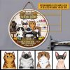 Cat Sewing Room Easily Distracted By Cats And Fabrics Custom Wood Circle Sign