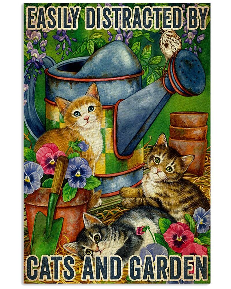 Cats-Wall-Art-Easily-Distracted-By-Cats-And-Garden-Canvas-Prints-Wall-Art-Decor Cats Wall Art Easily Distracted By Cats And Garden Canvas Prints Wall Art Decor