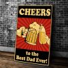 Cheers To The Best Dad Ever Wall Art Canvas