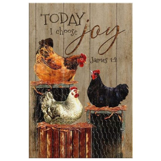 Chickens On Farm Today I Choose Joy James 1:2 Farmhouse Wall Art Canvas 2 Chickens On Farm Today I Choose Joy James 12 Farmhouse Wall Art Canvas 2