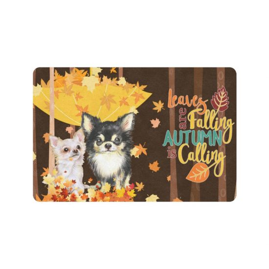 Chihuahua Leaves Are Falling Autumn Dogs Lover Doormat Welcome Mat 1