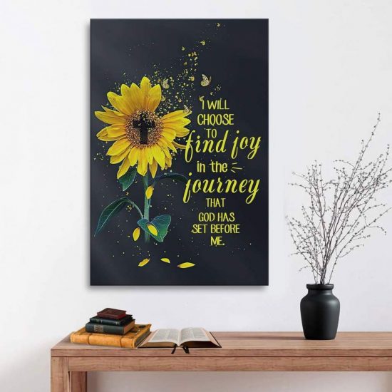 Choose To Find Joy In The Journey Christian Canvas Wall Art